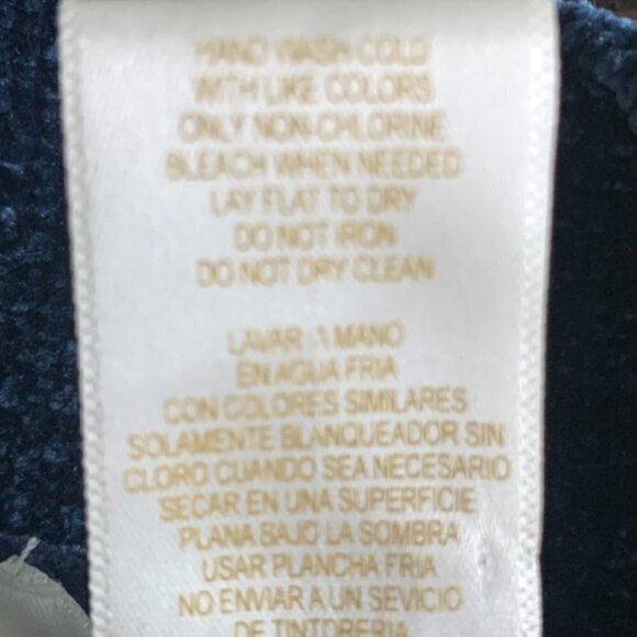 Matty M Longline Chenille Open Cardigan Sz S Blue #12T - Picture 9 of 9